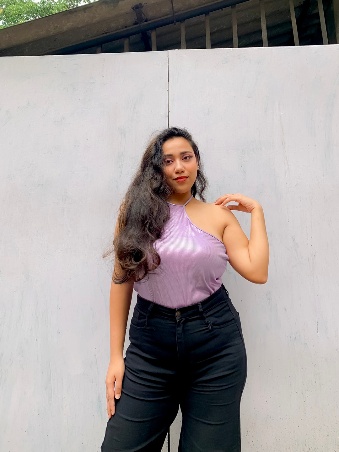 Tokyo Talkies Lavender Halter Neck Tank Top