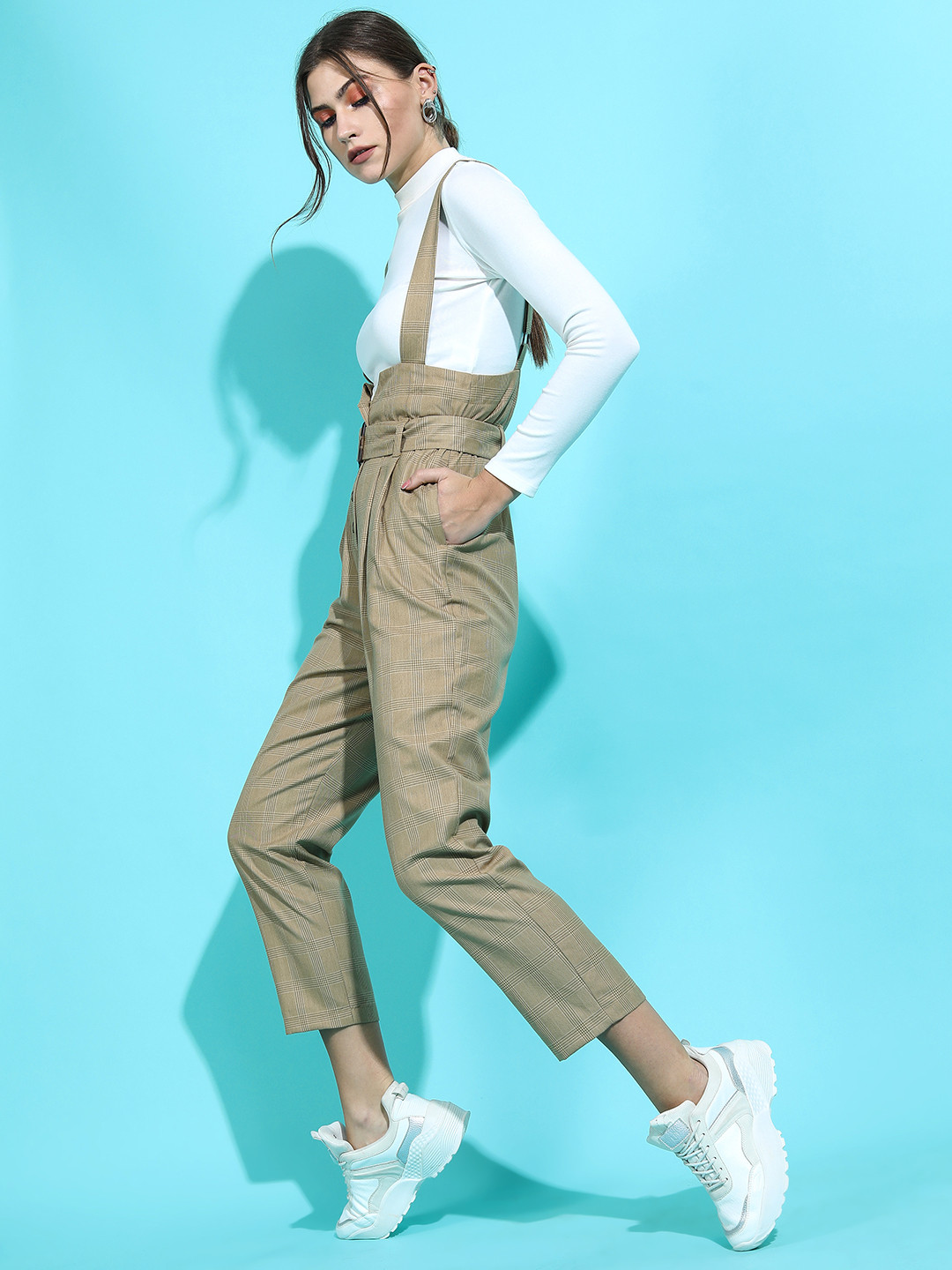 Tokyo Talkies Women Beige Pleated Trousers