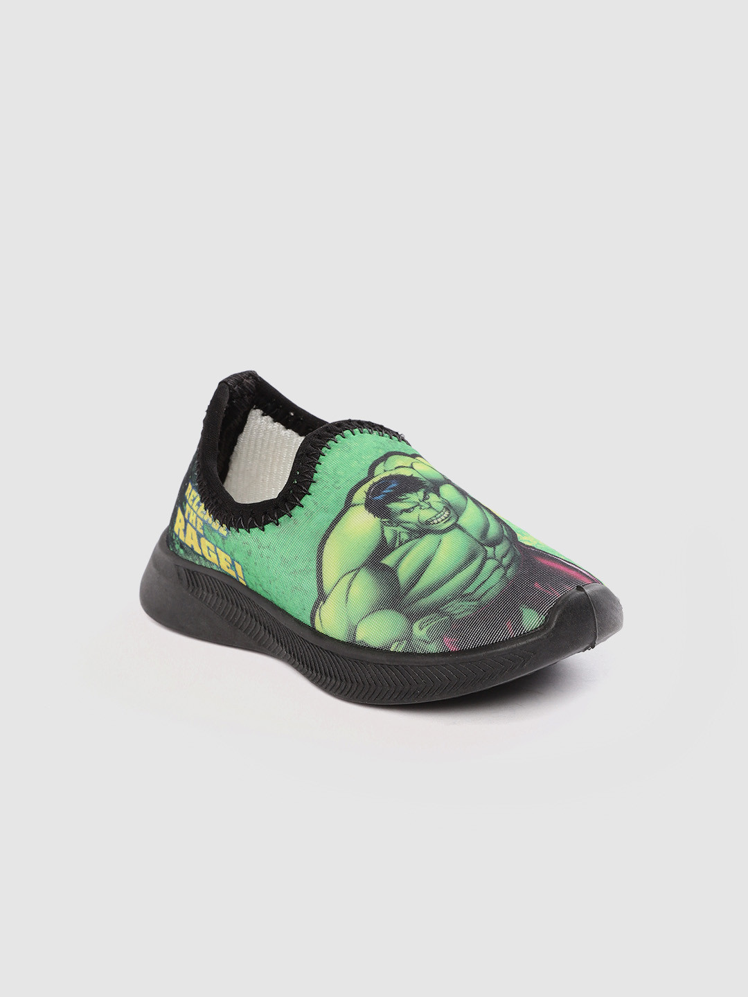 toothless Boys Green Avengers Marvel Printed Slip-On Sneakers