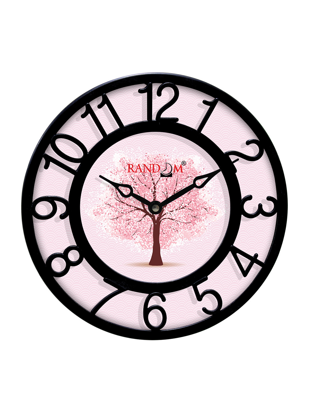 RANDOM Pink Plastic Large Display Round Battery Analogue Wall Clock-20cm