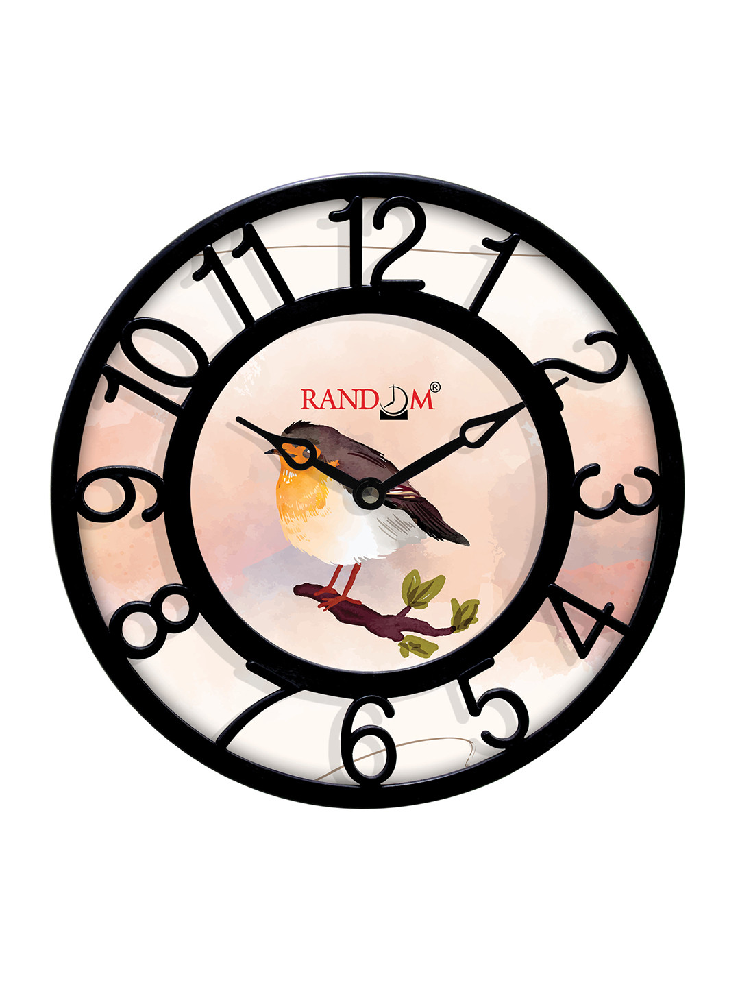 RANDOM Black & Pink Printed Contemporary 20 cm Table Cum Wall Analogue Clock