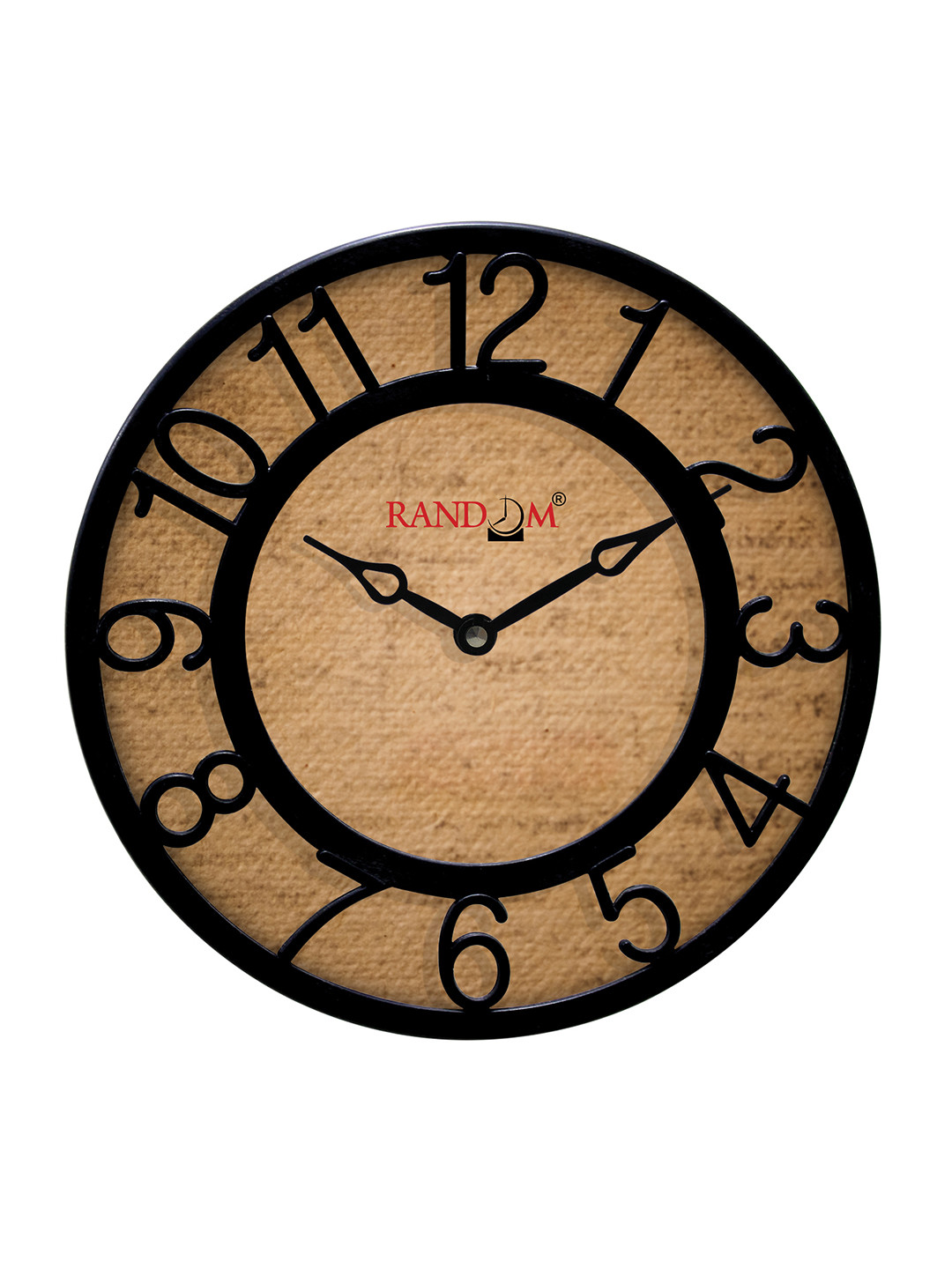 RANDOM Black & Brown Printed Contemporary Wall Clock