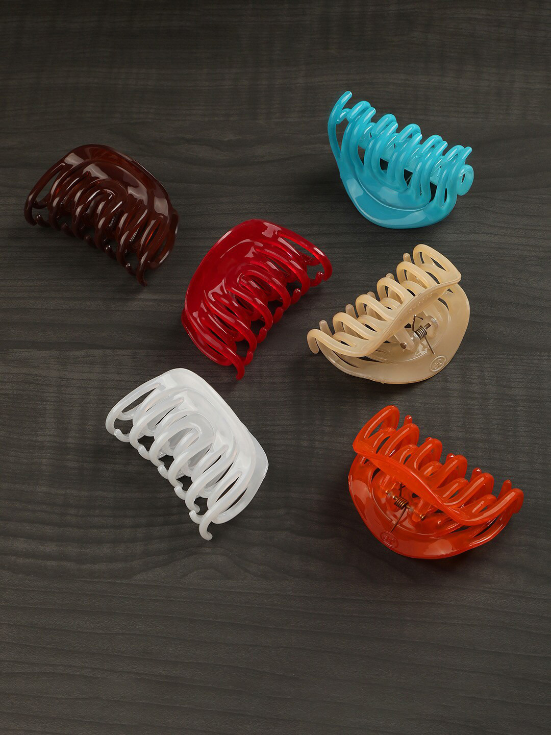 AccessHer Women Blue & Red Set of 6 Claw Clip