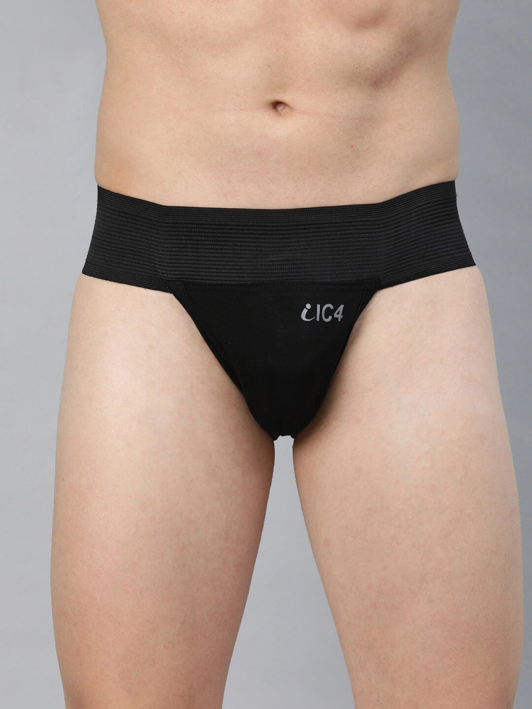 IC4 Men Black Gym Supporter Briefs 0B201