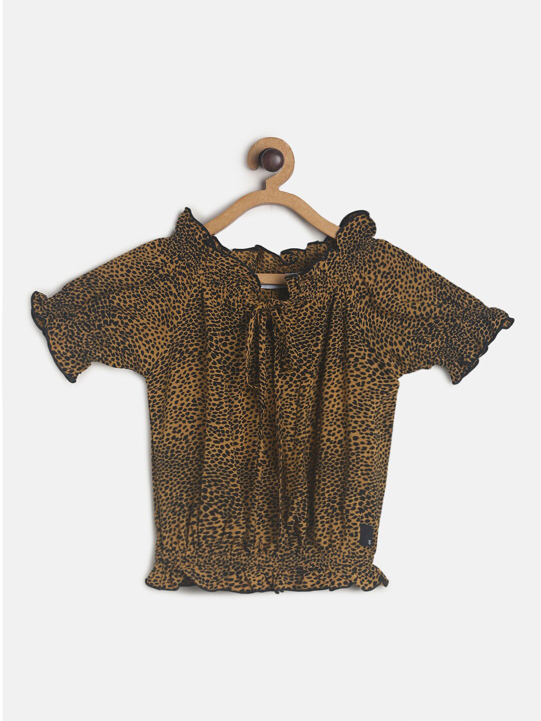 TALES & STORIES Yellow Animal Print Top