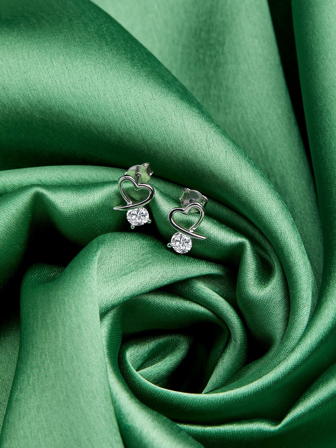 GIVA 925 Sterling Silver Rhodium Plated Mini Heart Drop Earrings