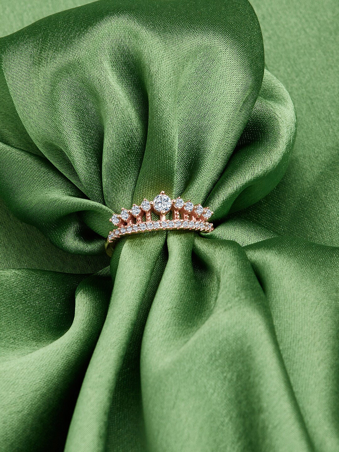 GIVA 925 Sterling Silver Rose Gold Plated Queen's Crown Ring