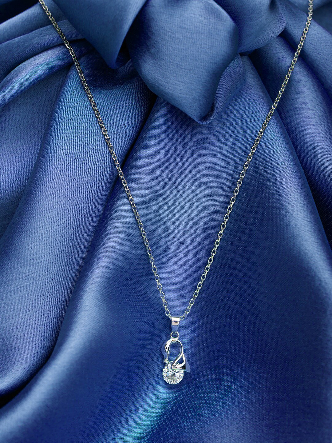 GIVA 925 Sterling Silver Rhodium Plated Mini Swan Pendant with Link Chain