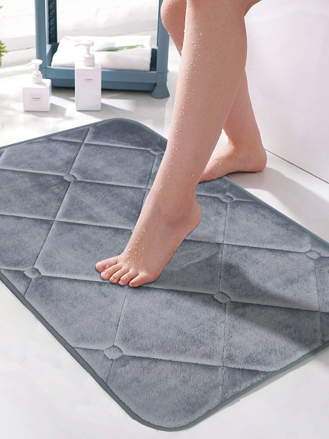 BIANCA Grey Solid 2050 GSM Bath Rug