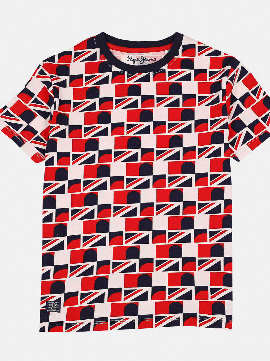 Pepe Jeans Boys Red & Pink Printed Cotton T-shirt