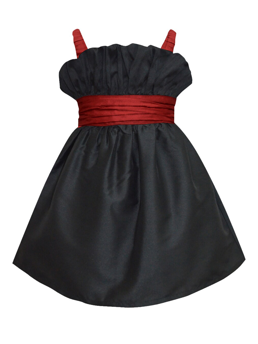 A.T.U.N. Girls Black & Maroon Strappy Dress