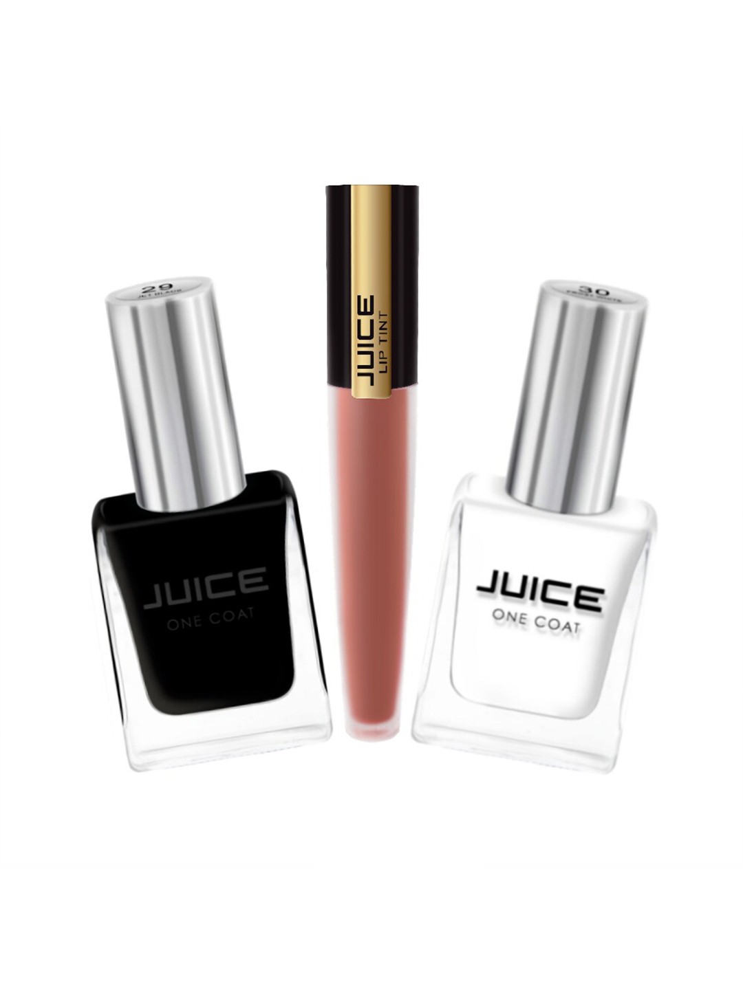 JUICE Set of Jet Black 29 - Frost White 30 Nail Pants & Cherry Jubilee M70 Liptint