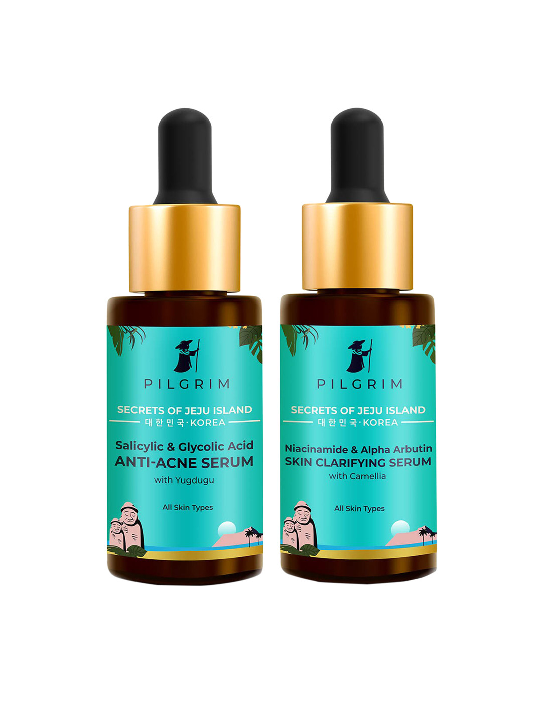 Pilgrim Set of Anti-Acne Serum & Skin Clarifying Serum Combo 30 ml Each