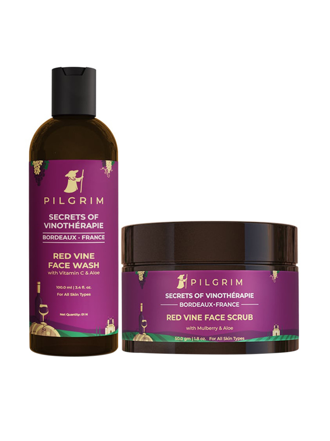 Pilgrim Red Vine Skin Refining Combo - Deep Cleansing & Boosts Circulation