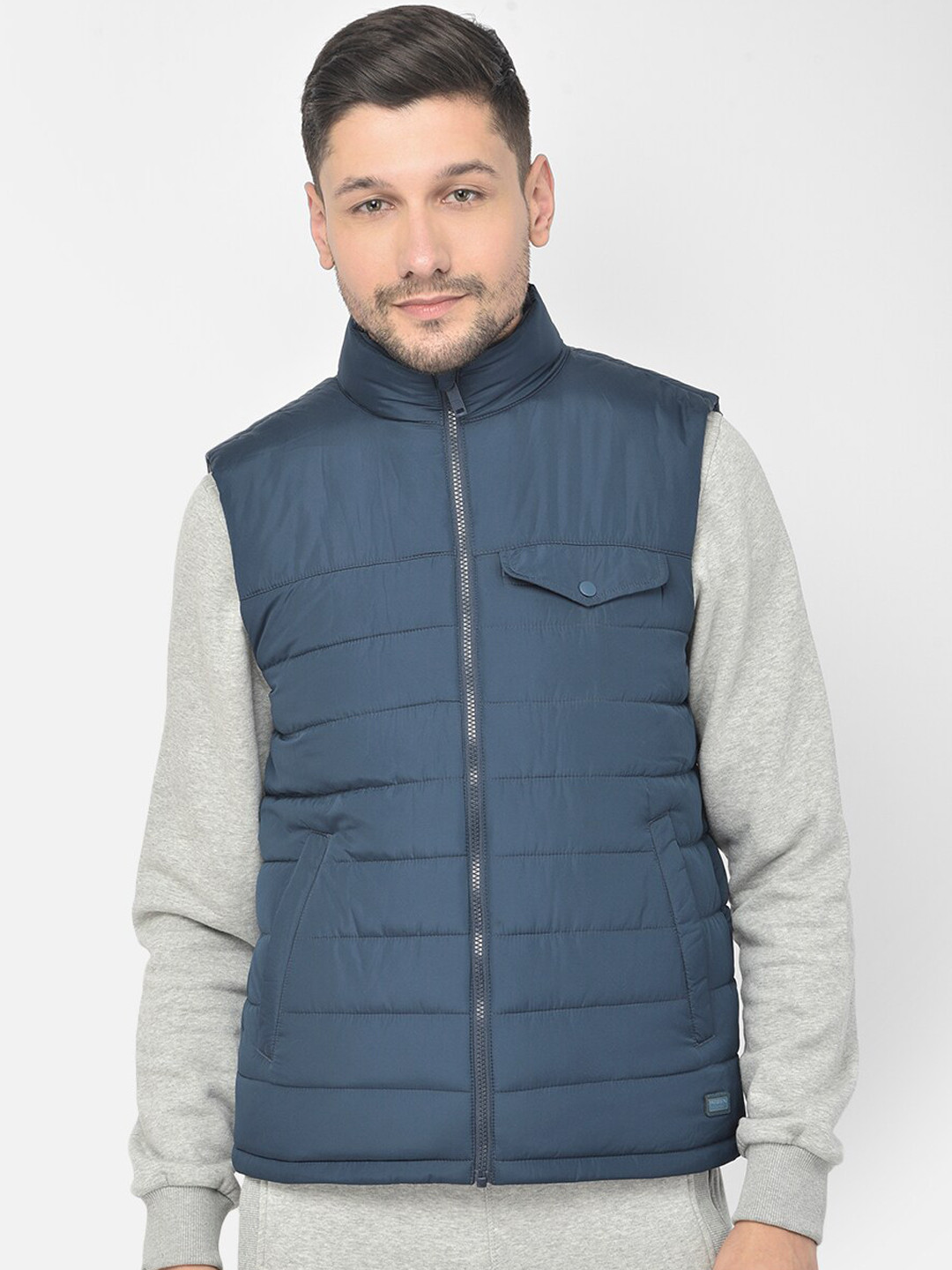 Woodland Men Blue Water Resistant Puffer Jacket