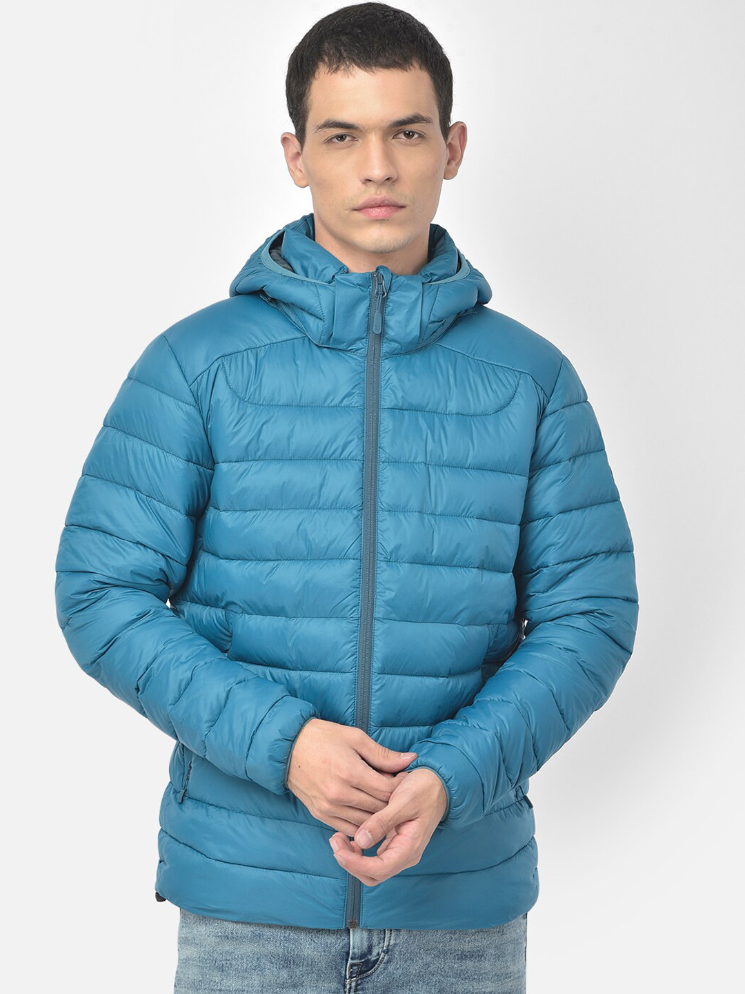 Woodland Men Blue Water Resistant Puffer Jacket