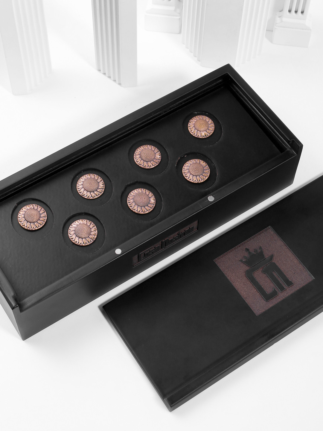 COSA NOSTRAA Men Gold Toned 7 Pc The Sunflower Buttons Set