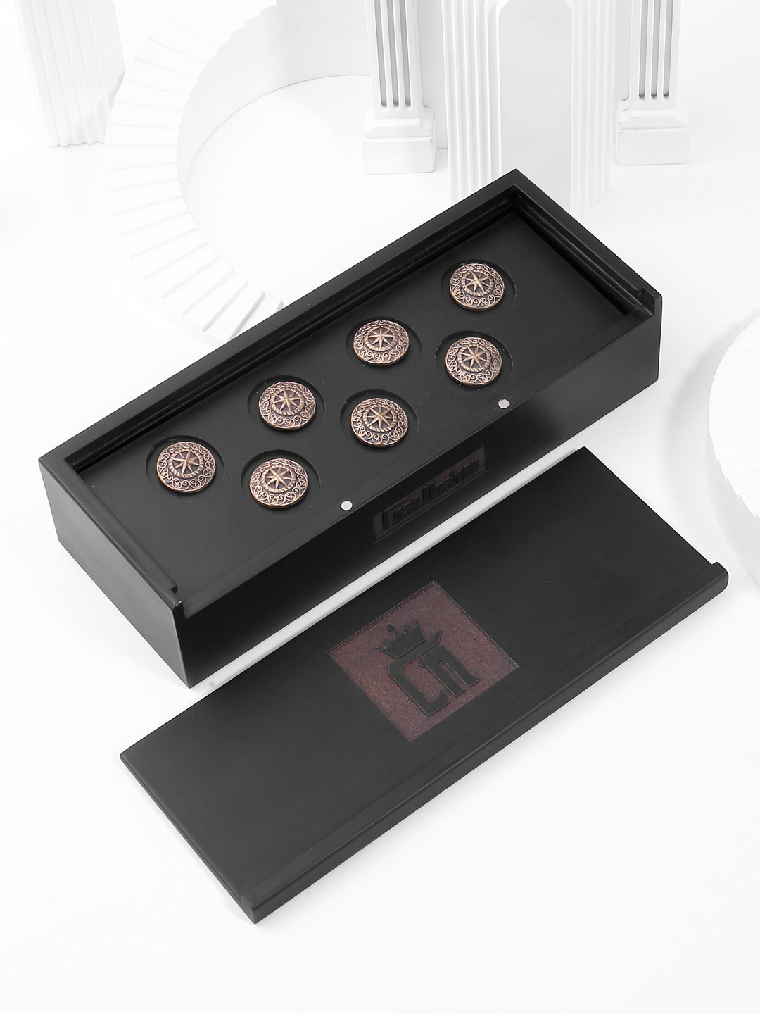 COSA NOSTRAA Metallic Set of 7 Sun-Star Button Accessory Gift Set