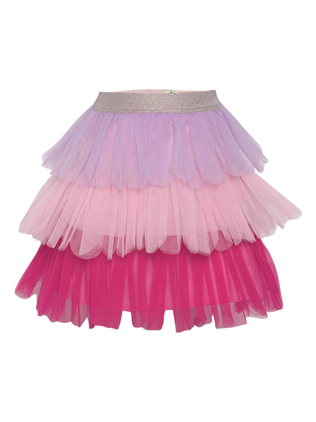 A Little Fable Pink & Purple Colourblocked Tiered Tutu Skirt