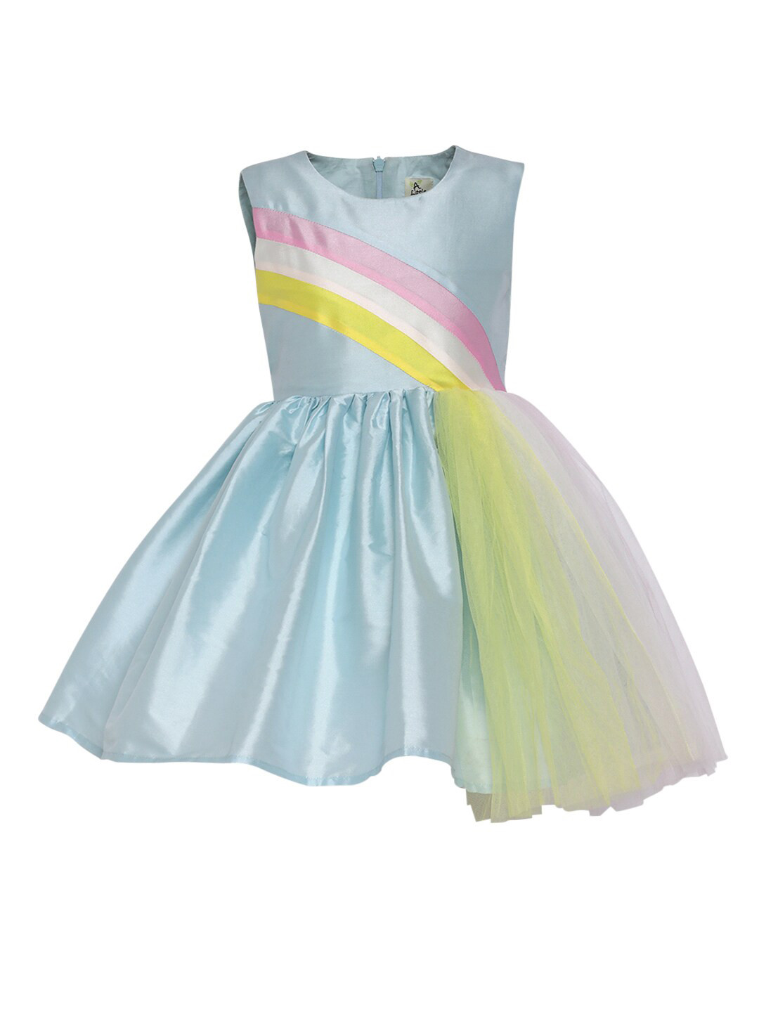 A Little Fable Girls Blue Striped Dress