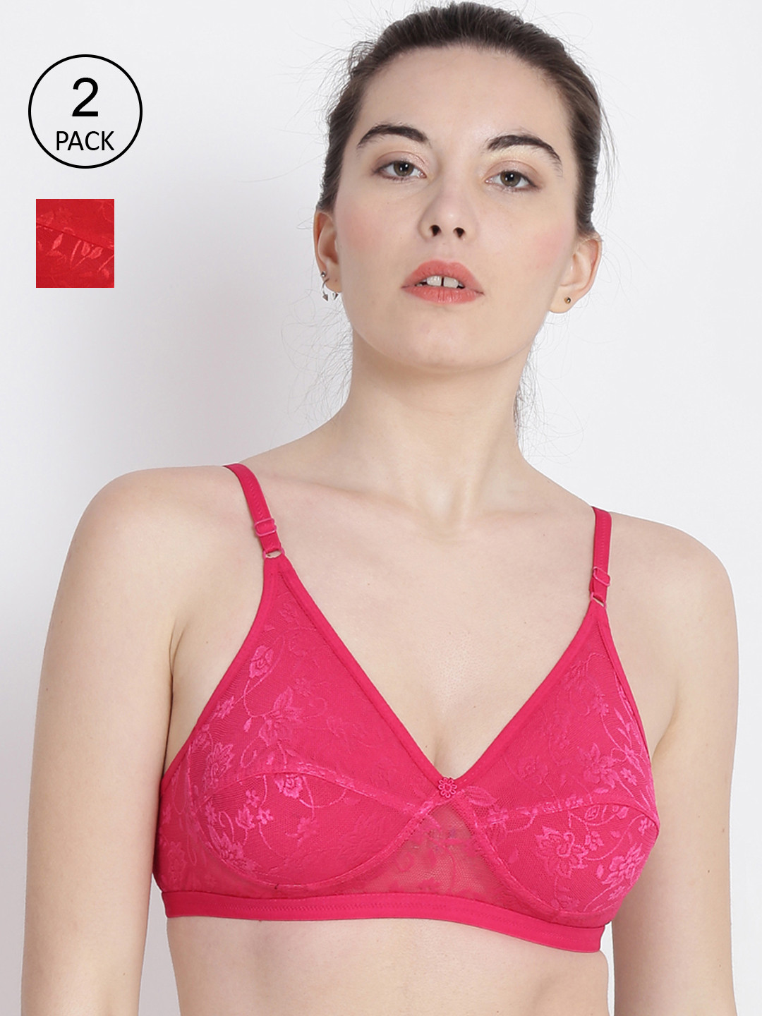 ABELINO Pack of 2 Floral Lace Bras