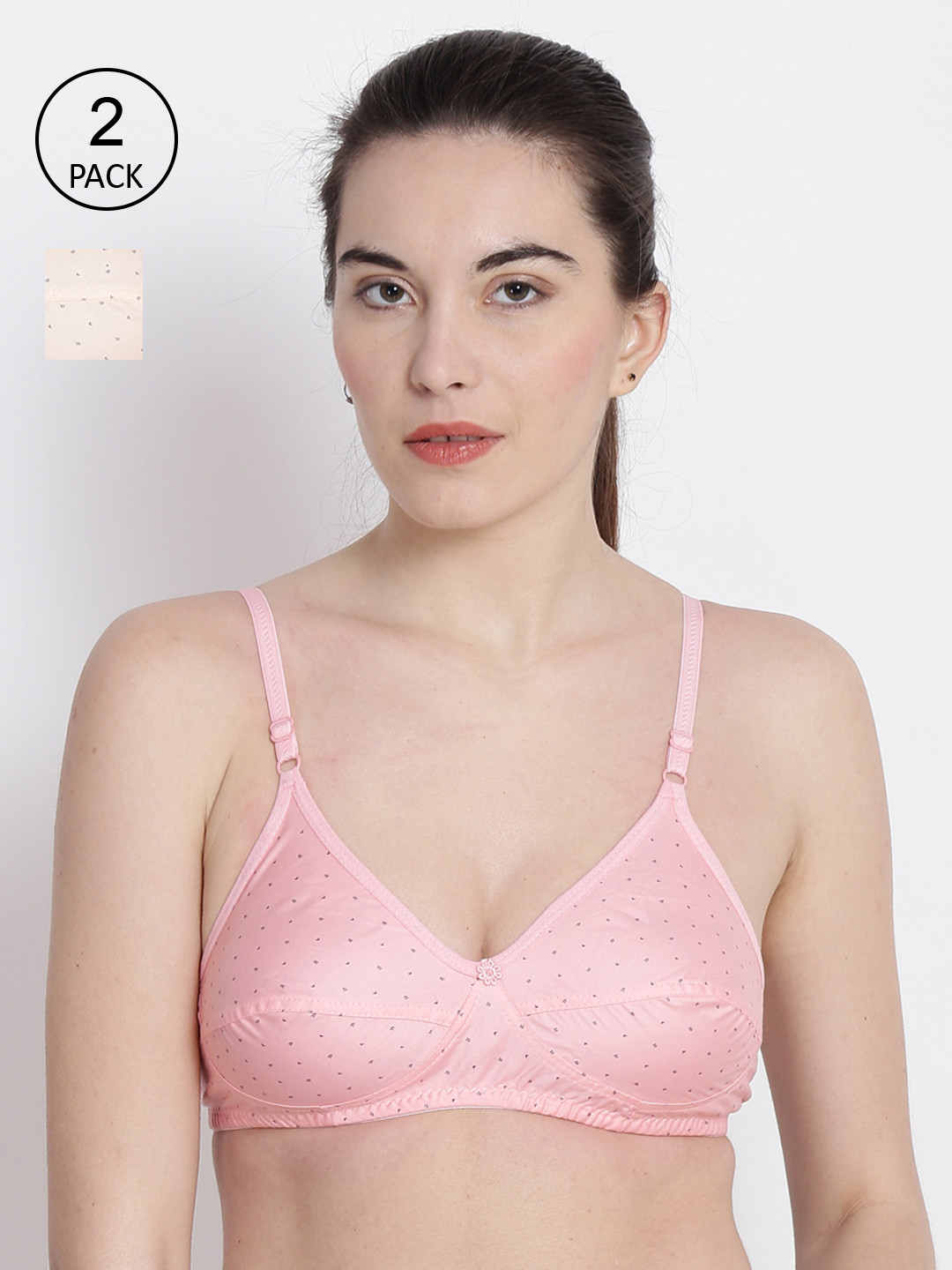 ABELINO Pink & White Floral Bra SILK2PCPIN