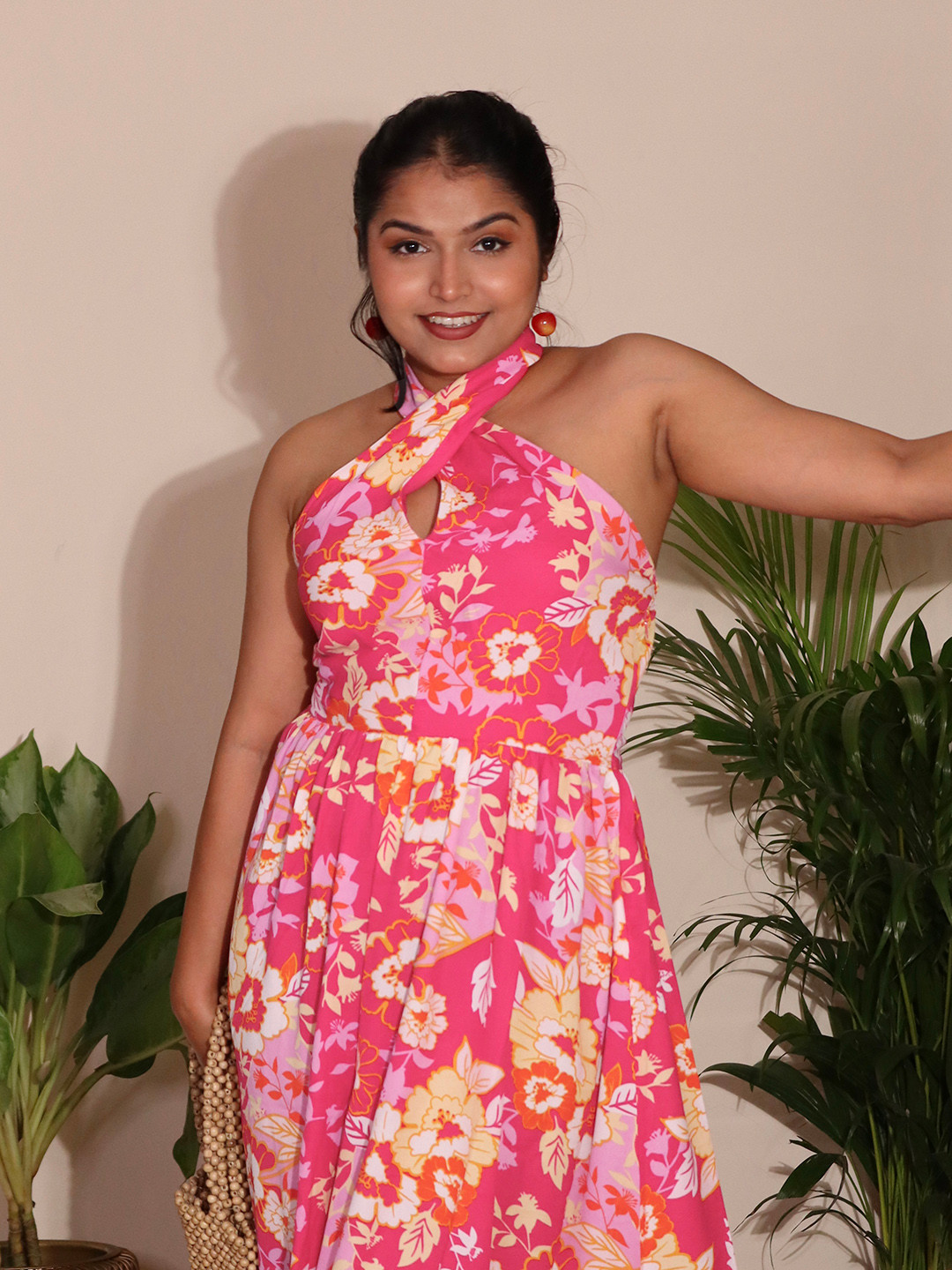 Tokyo Talkies Women Pretty Pink Maxi Floral Dress