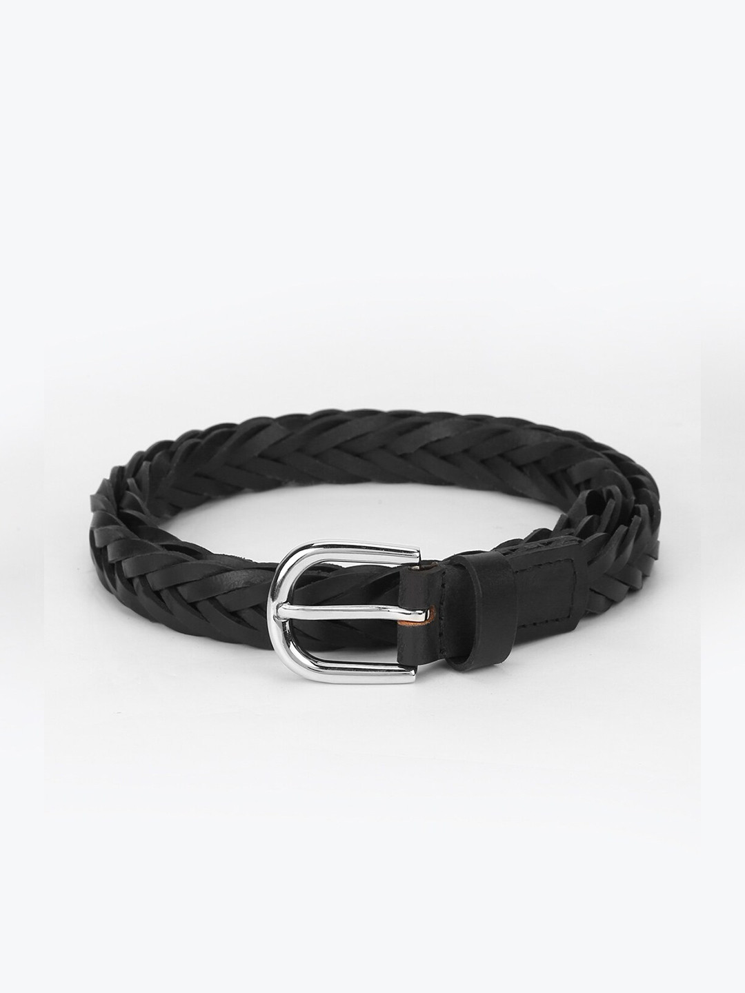 Aditi Wasan Women Black Leather Braided Belt