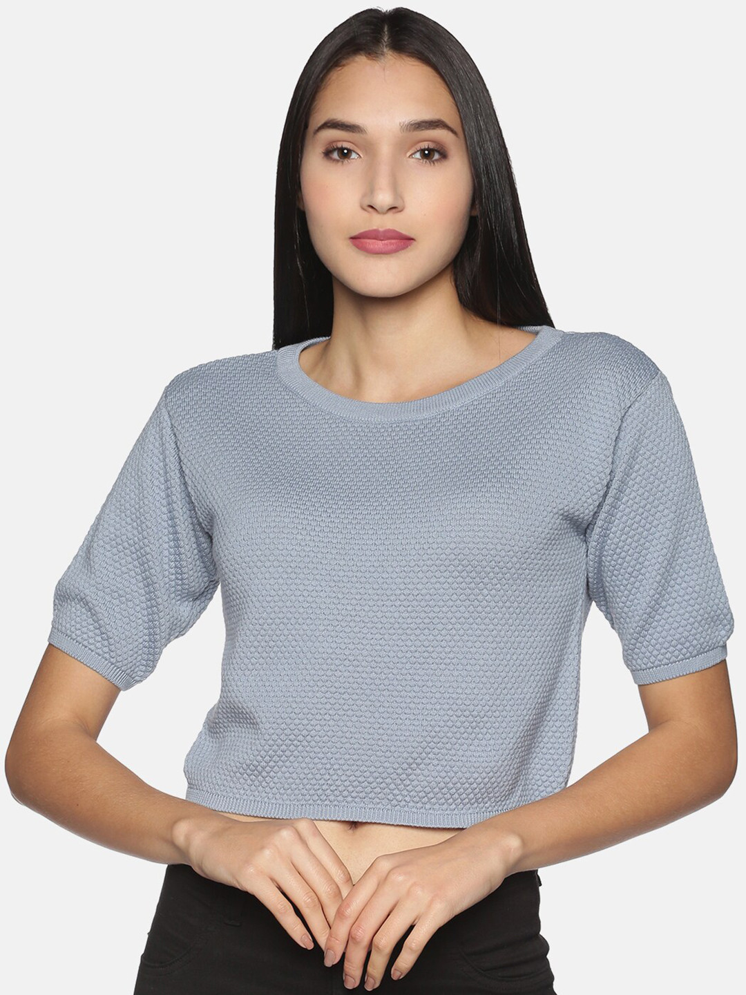 Blissclub Women Blue Pure Cotton Step Out Top