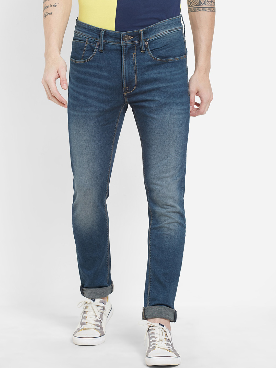 Pepe Jeans Men Blue Super Skinny Fit Light Fade Stretchable Jeans