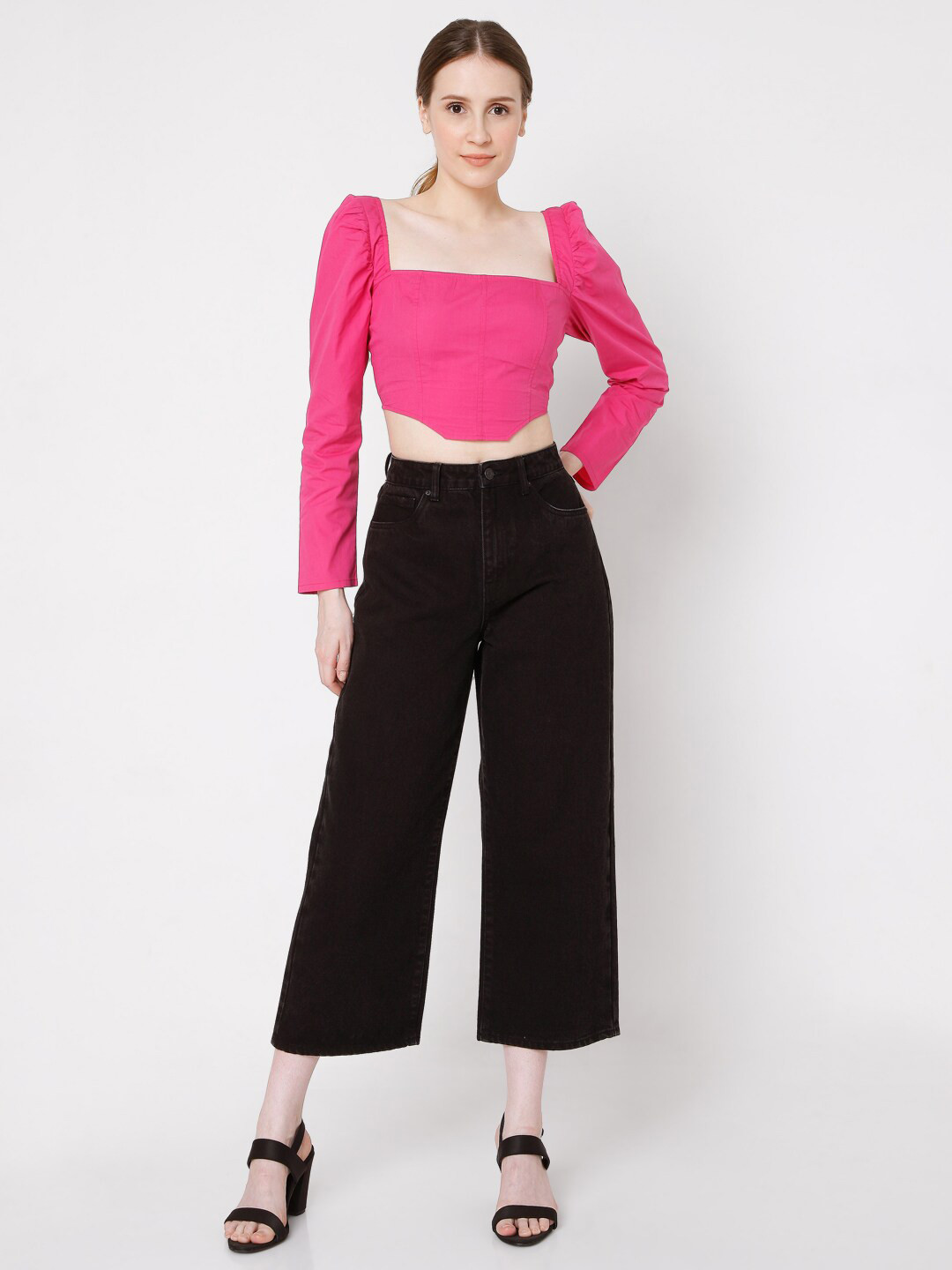 Vero Moda Pink Asymmetric Crop Top