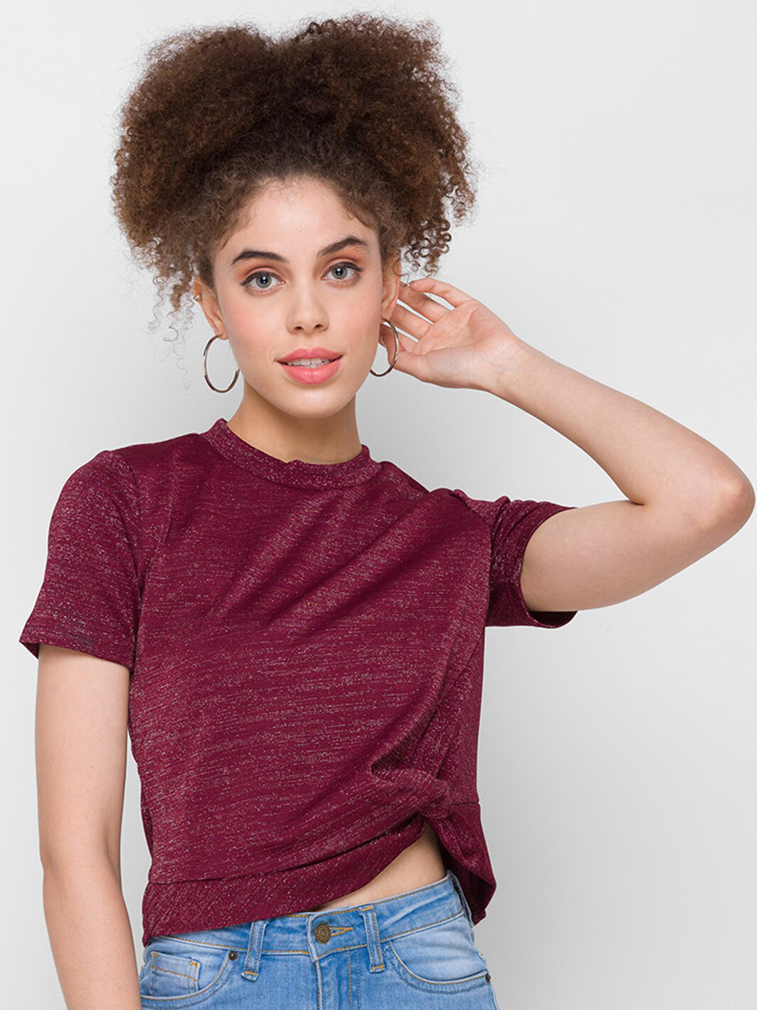 Globus Maroon Solid Maroon Top