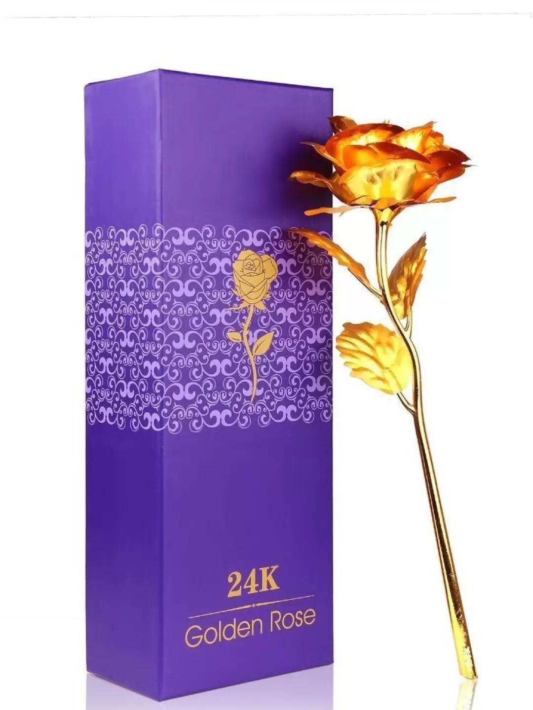 TIED RIBBONS Valentine Gold-Toned Artificial Rose Flower Stick Gift