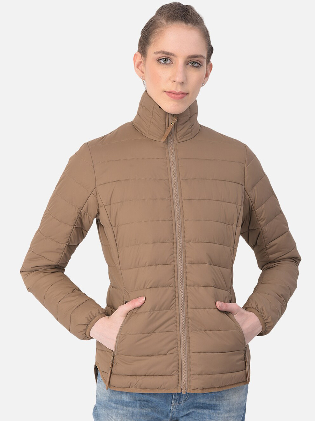 Woodland Women Gold-Toned Water Resistant Padded Jacket