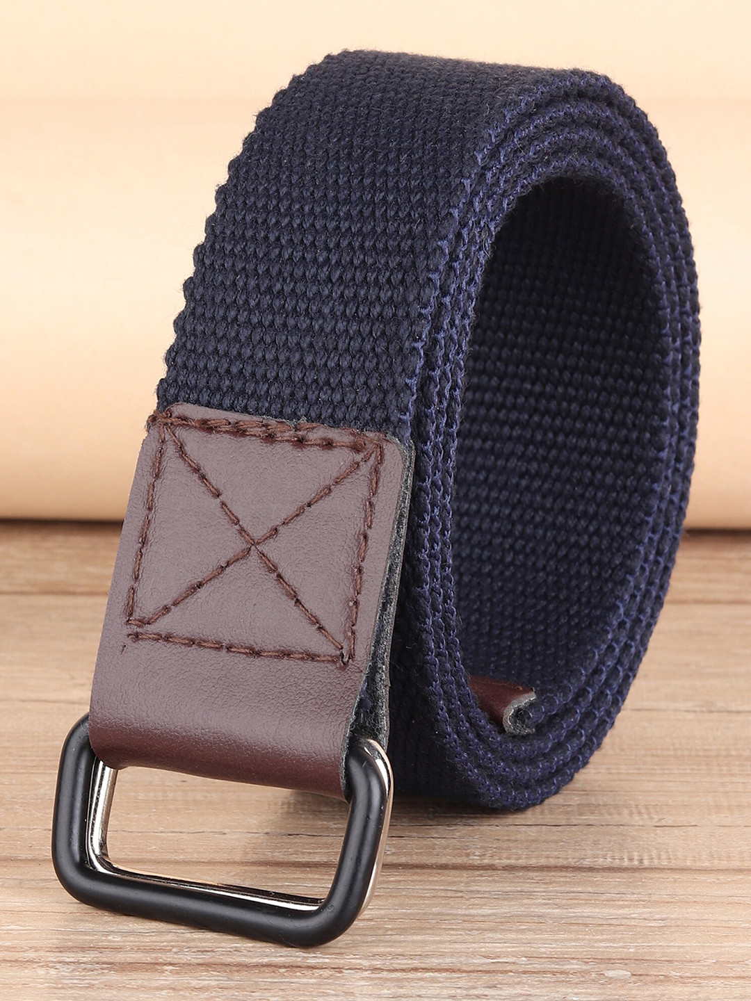 ZORO Men Blue Textured Canvas Belt