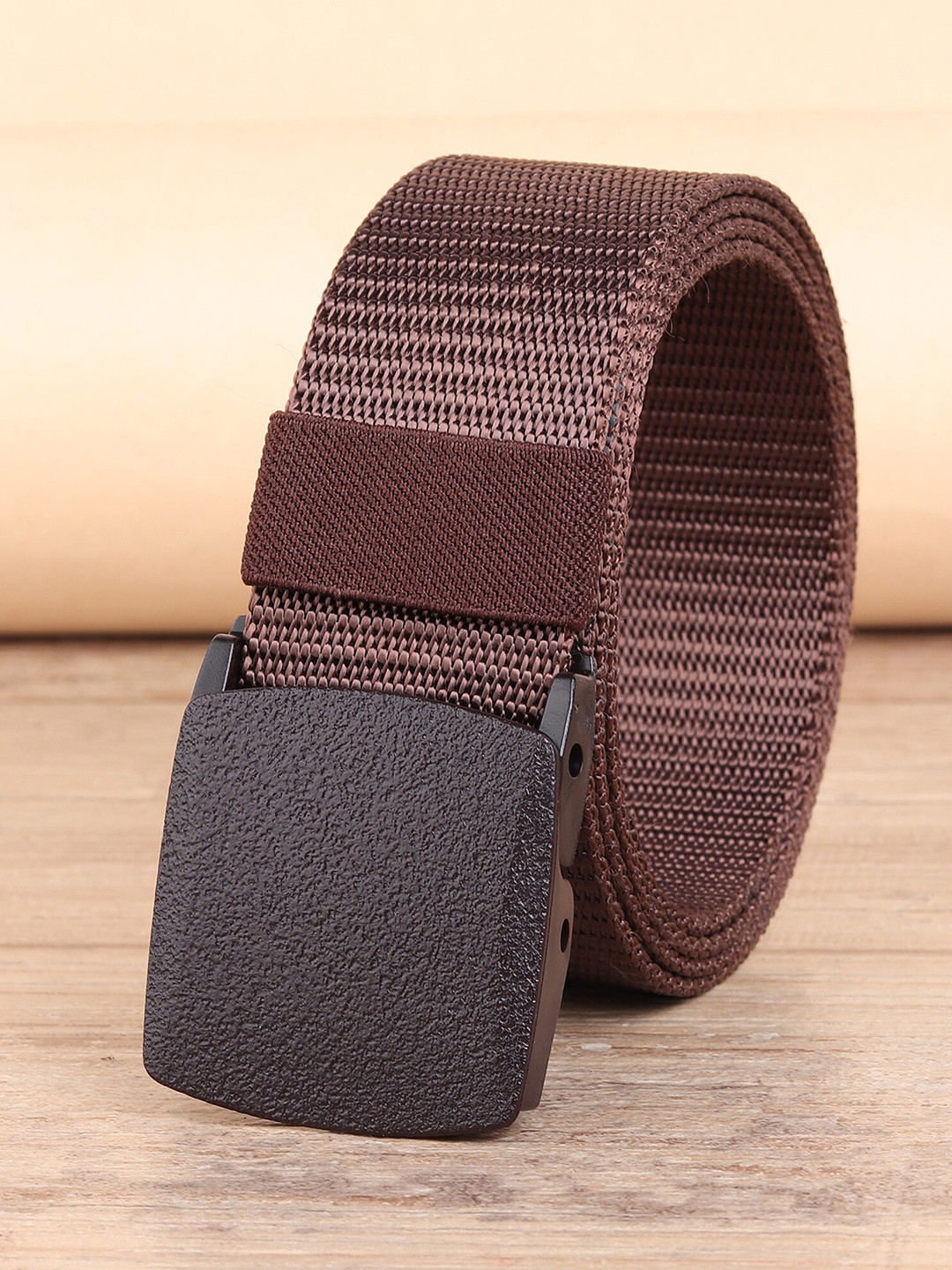 ZORO Men Brown Textured Canvas Belt