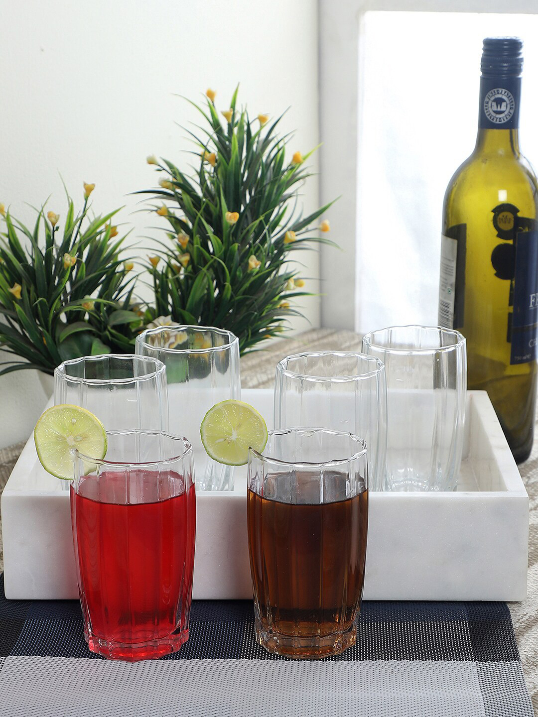 CDI Transparent Set of 6 Liner Shaped Water Glass - 200 ml each