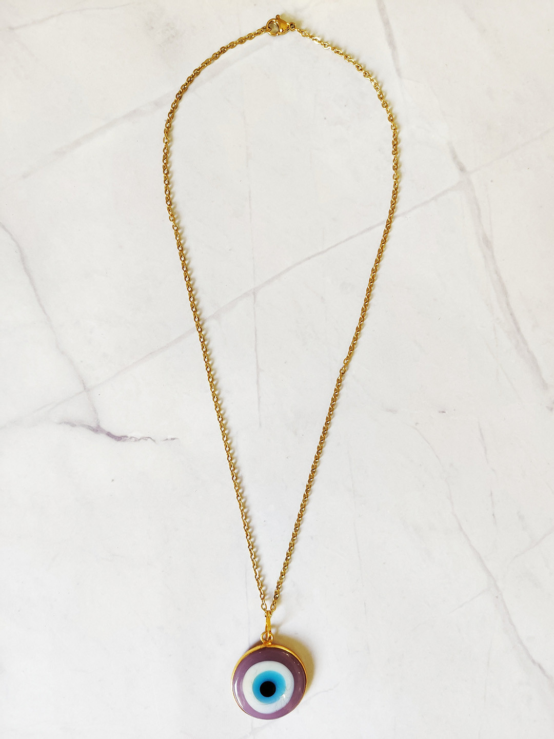EL REGALO Pink & Turquoise Blue Evil Eye Necklace