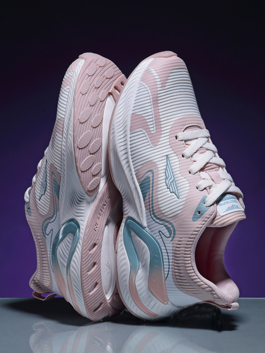 Red Tape Women White & Pink Walking Shoes