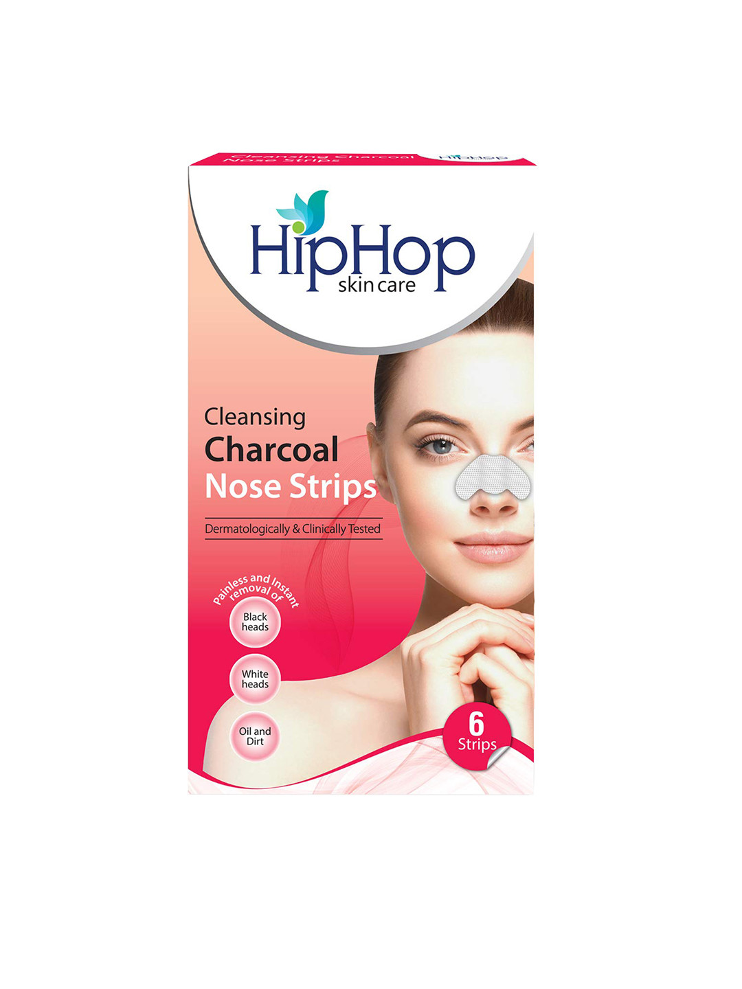 HipHop Skincare Cleansing & Blackhead Removal Charcoal Nose Strips - 6 Strips