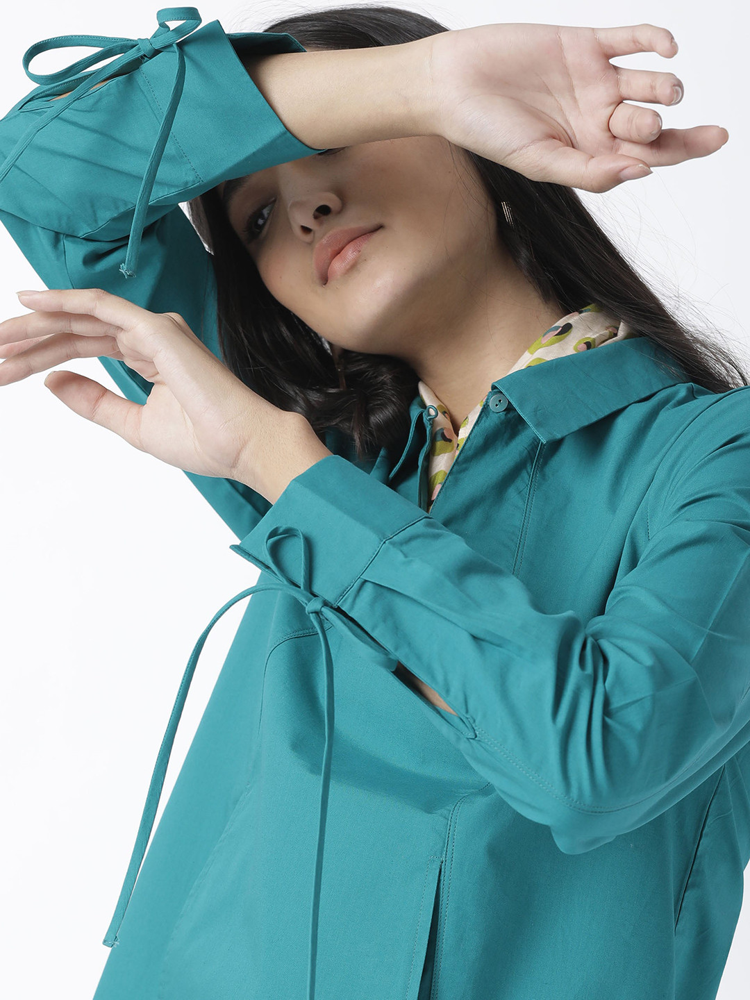 RAREISM Teal Shirt Style Top