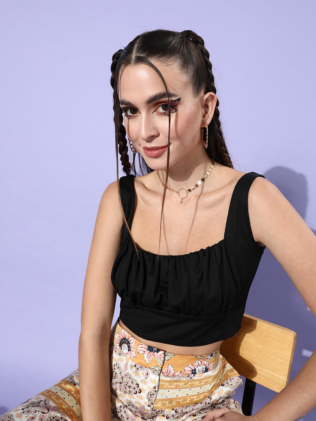 Style Quotient Women Stylish Black Solid Bustier Top