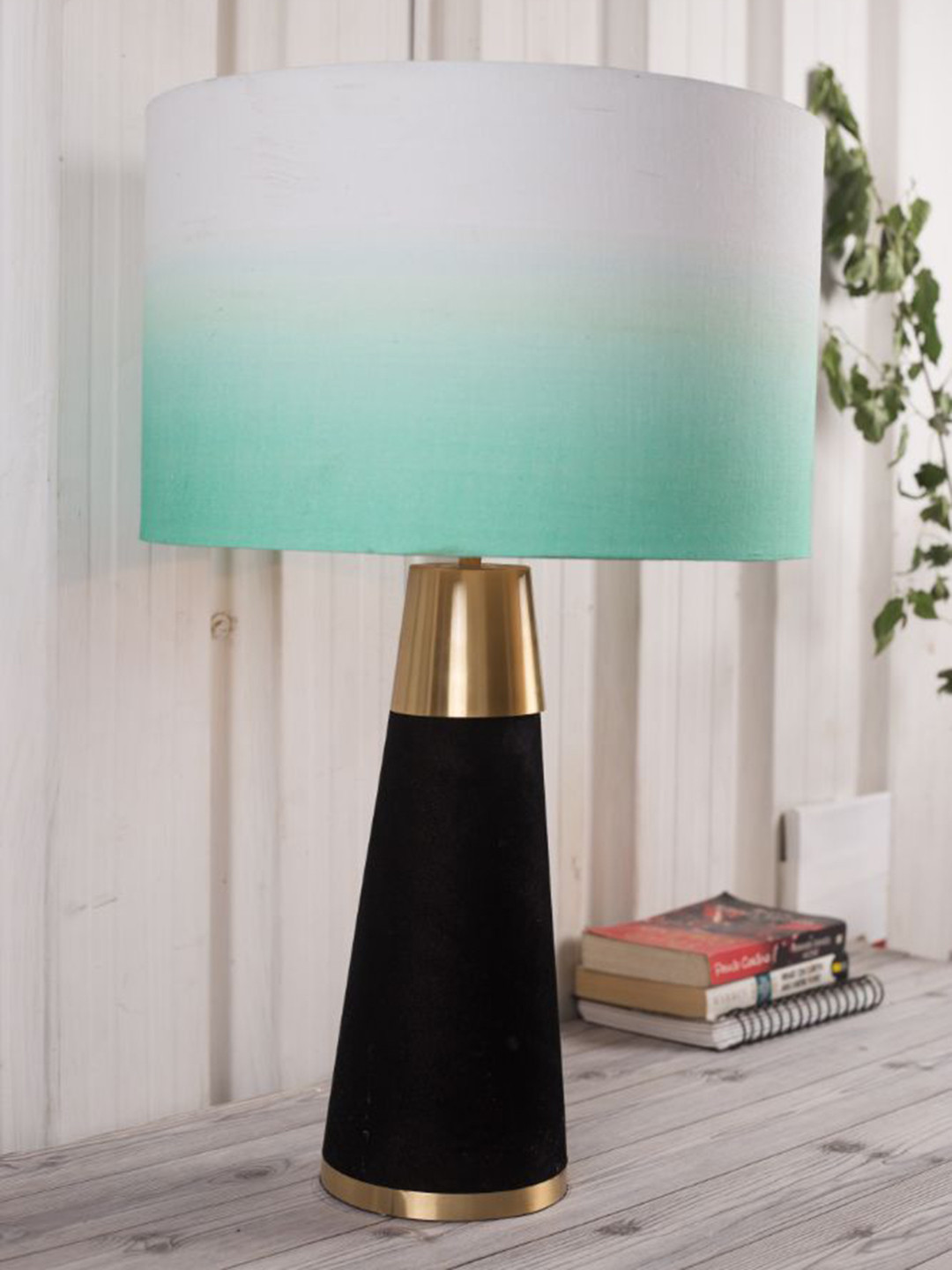 Grated Ginger Royal Black Velour Table lamp