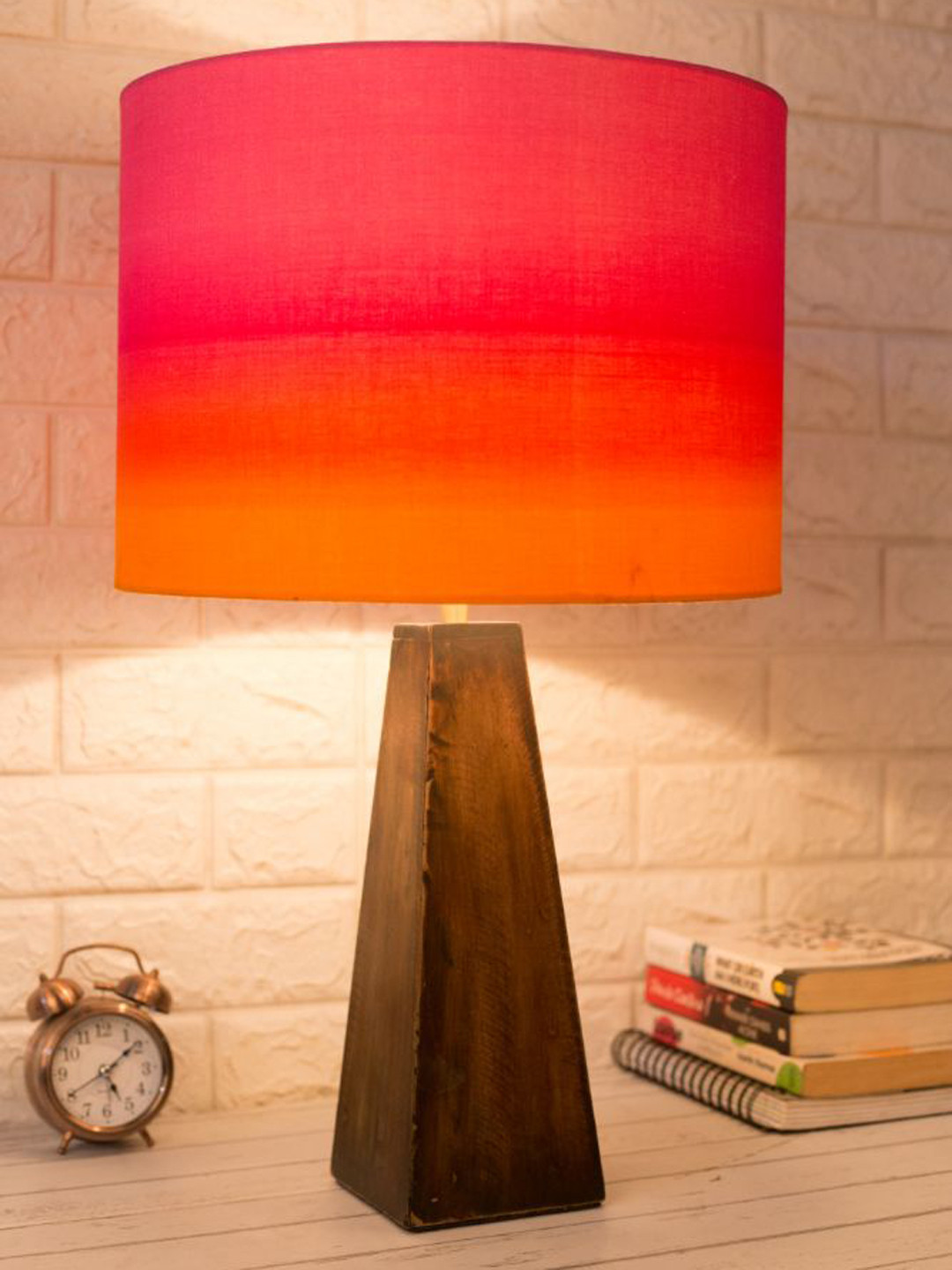 Grated Ginger Brown & Pink Tree Trunk Table Lamp