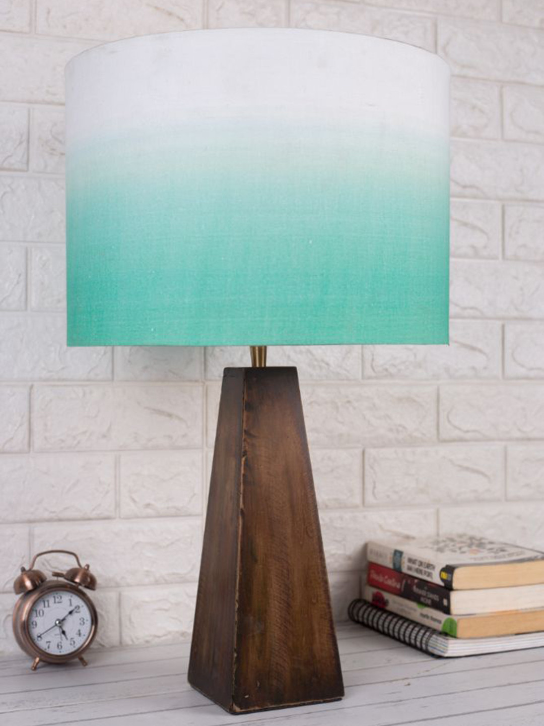 Grated Ginger Green & Brown Contemporary Table Lamp