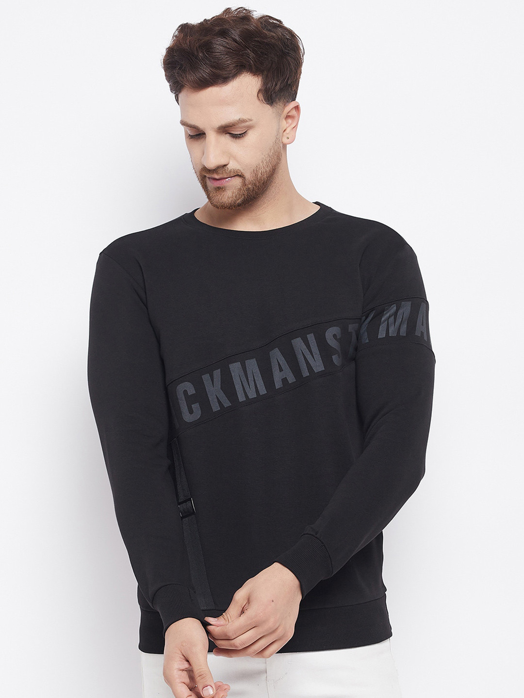 Duke Men Black Printed Sweatshirt