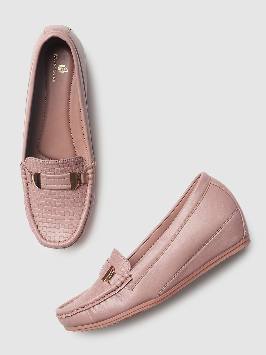 Marc Loire Nude-Coloured Wedge Loafers