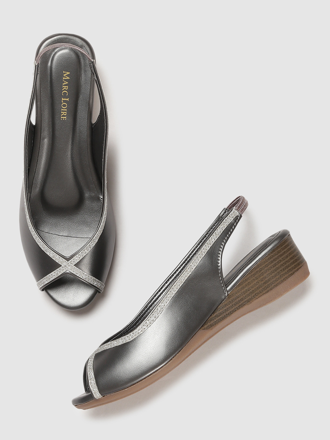 Marc Loire Steel Wedge Peep Toes