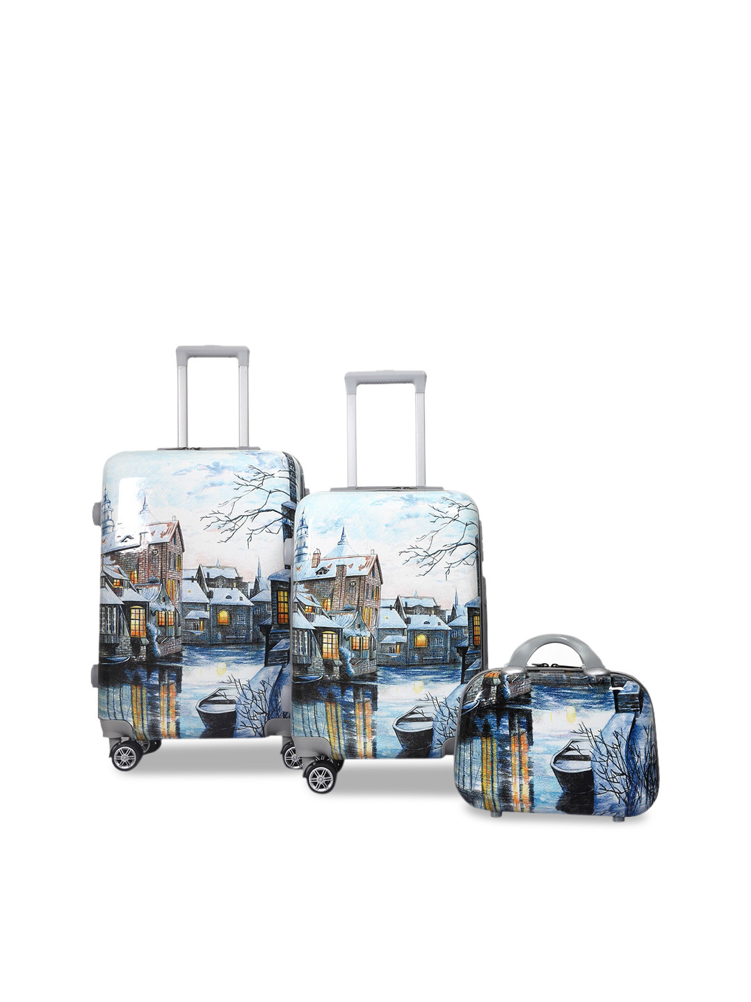 Polo Class Multicoloured Set of 4 Trolley Bag with Vanity
