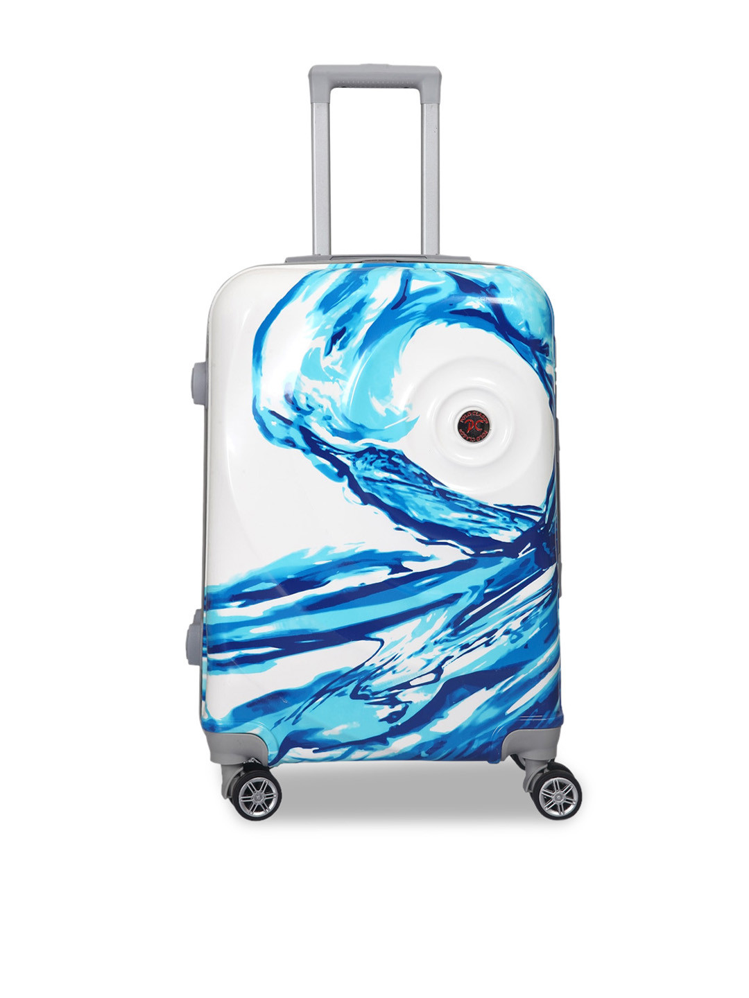 Polo Class Blue & White Printed Hard-Sided Medium Trolley Suitcase